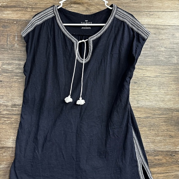 Talbots Blue Cap Sleeve Tunic with Relaxed Fit - Picture 1 of 7